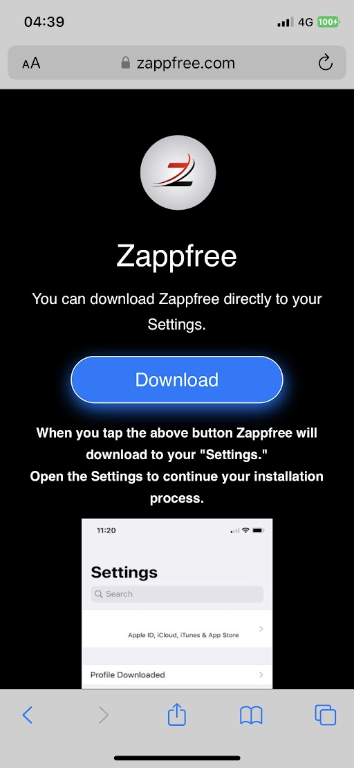 Zappfree install guide for iOS 16.2 jailbreak - Step 3