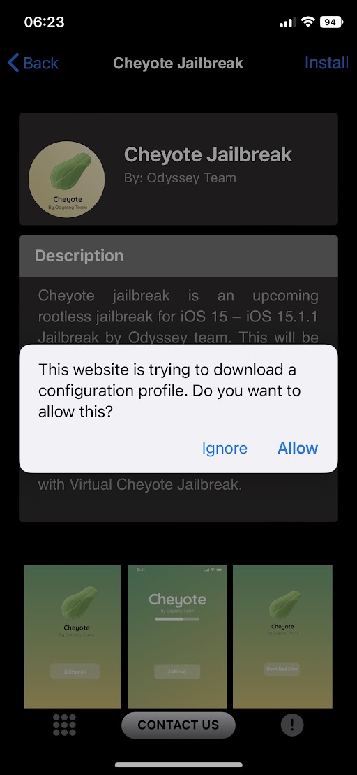 How To Install Virtual Cheyote Jailbreak - Step 4