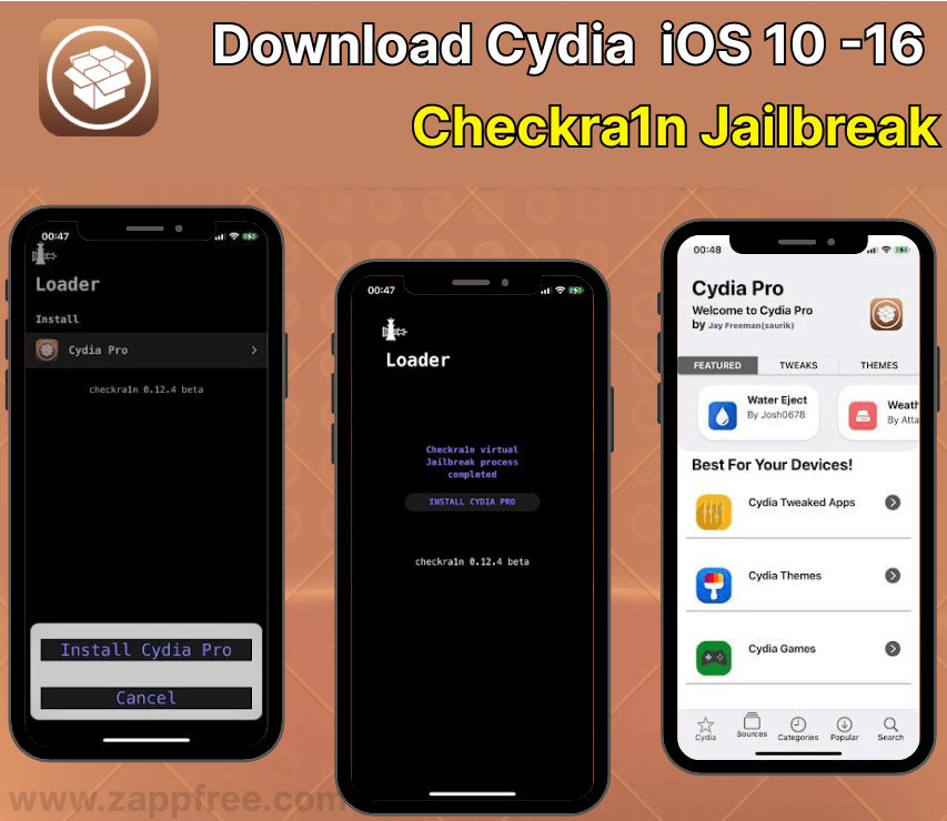 Cydia installer with Checkra1n