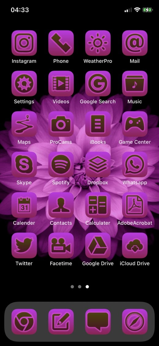 Shiny Purple iPhone Themes