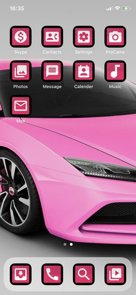 Shiny Pink iPhone Themes
