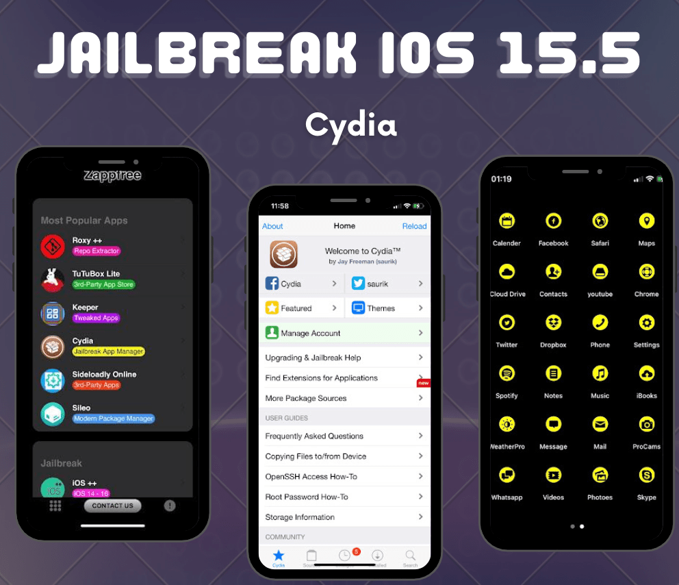 Cydia for jailbreak iOS 15.5