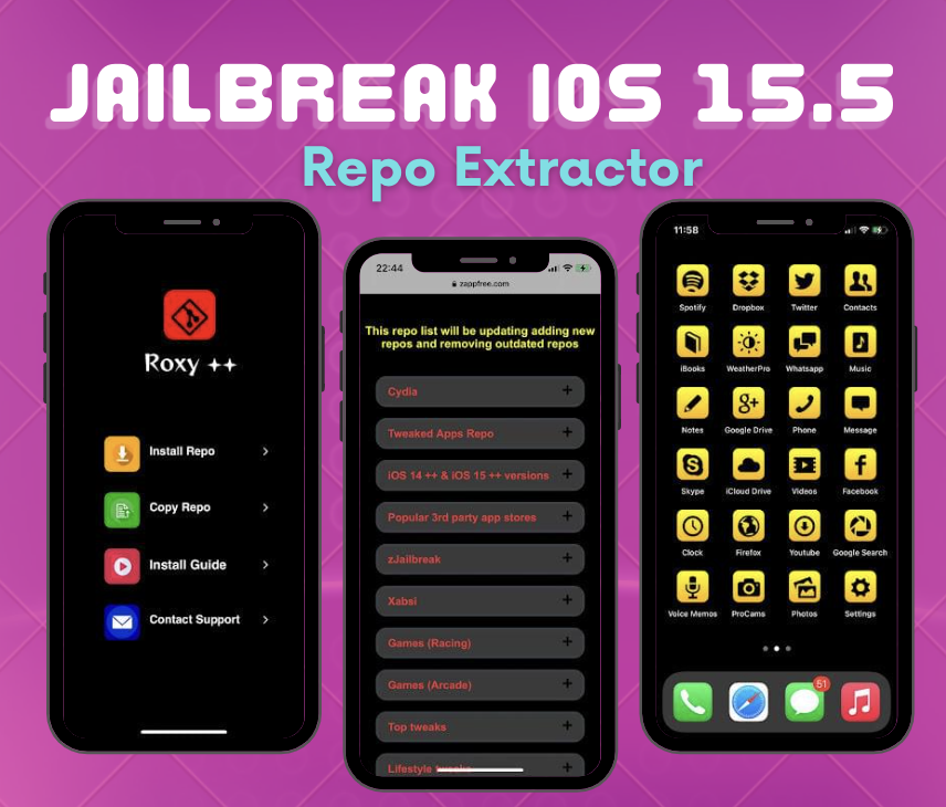 Roxy ++ -Repo Extractor for jailbreak iOS 15.5