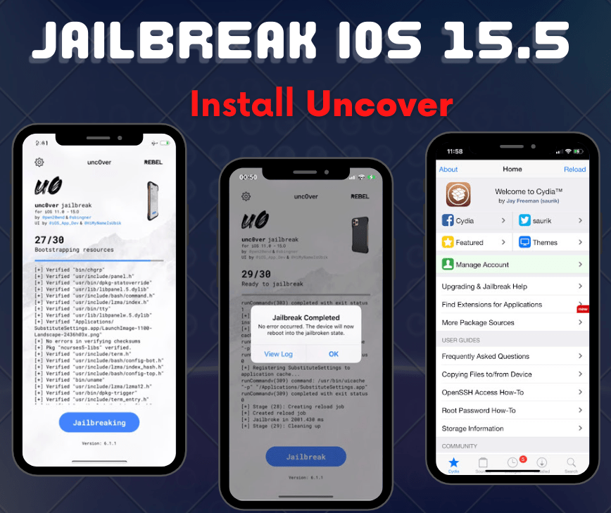 Uncover for jailbreak iOS 15.5